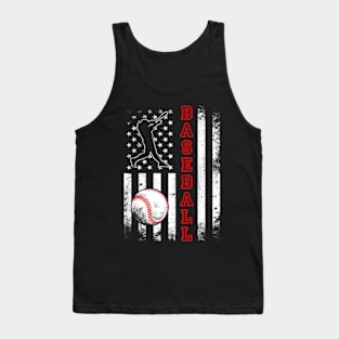 Baseball Lover American Flag Baseball Team Vintage Tank Top